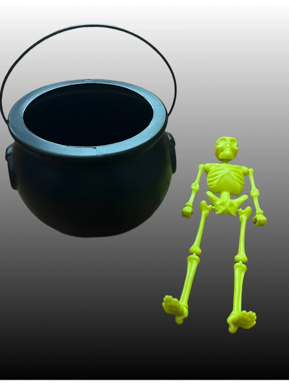 Neon Skeleton and Black Cauldron